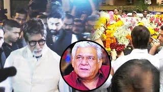 Amitabh Bachchan & Abhishek At Om Puri's FUNERAL - LAST RIGHTS
