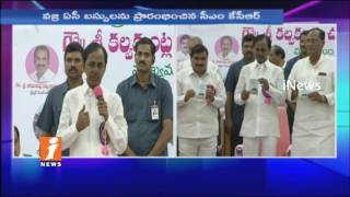 CM KCR Launches TSRTC Vajra AC Buses And App In Hyderabad | iNews