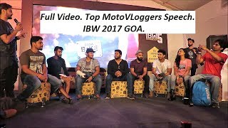 Full Video. Top MotoVLoggers Q & A in IBW 2017 GOA.